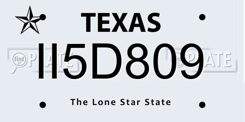 II5D809 Texas License Plate
