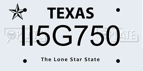II5G750 Texas License Plate