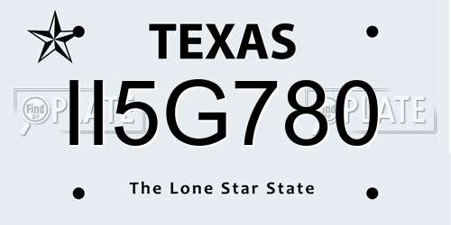 II5G780 Texas License Plate