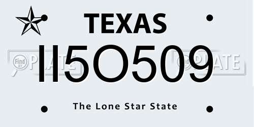 II5O509 Texas License Plate