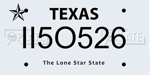 II5O526 Texas License Plate