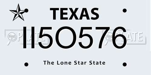 II5O576 Texas License Plate