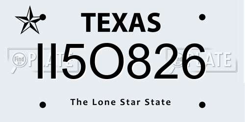 II5O826 Texas License Plate