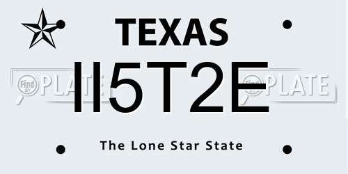 II5T2E Texas License Plate