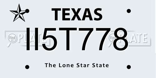 II5T778 Texas License Plate