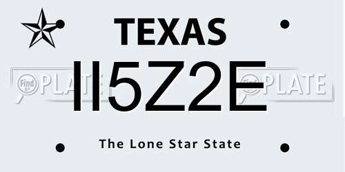 II5Z2E Texas License Plate