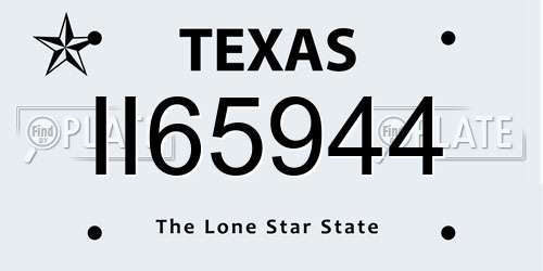 II65944 Texas License Plate