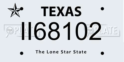 II68102 Texas License Plate