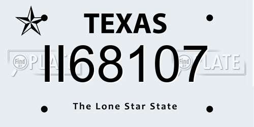 II68107 Texas License Plate