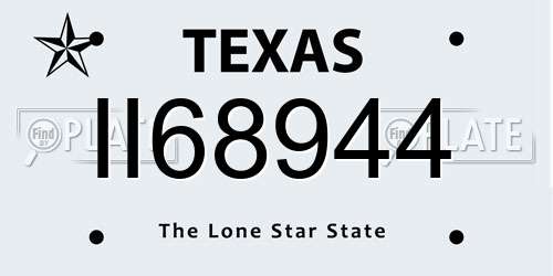 II68944 Texas License Plate