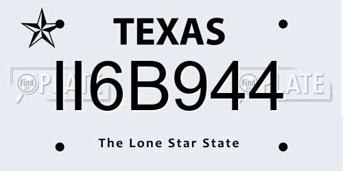 II6B944 Texas License Plate