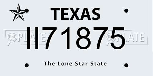 II71875 Texas License Plate