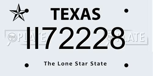 II72228 Texas License Plate