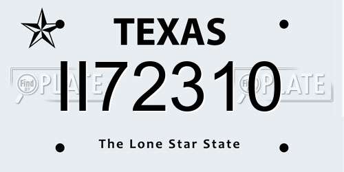 II72310 Texas License Plate