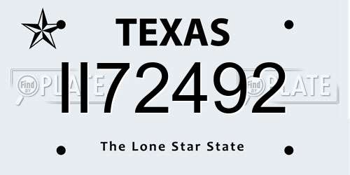II72492 Texas License Plate