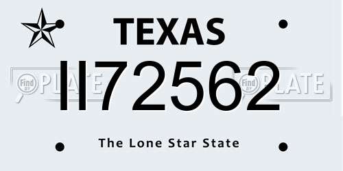 II72562 Texas License Plate