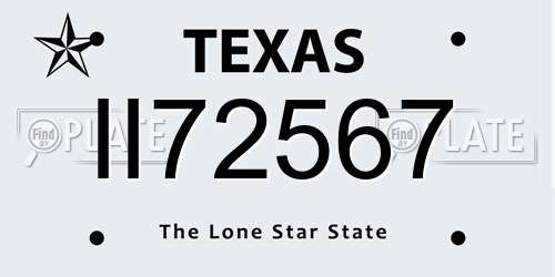 II72567 Texas License Plate
