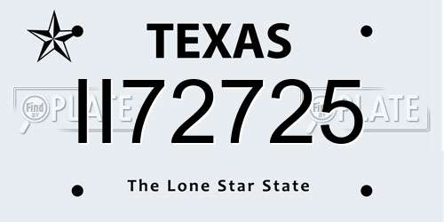 II72725 Texas License Plate
