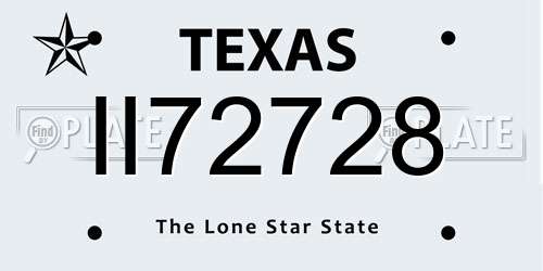 II72728 Texas License Plate