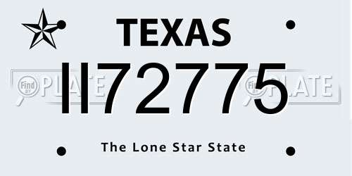 II72775 Texas License Plate