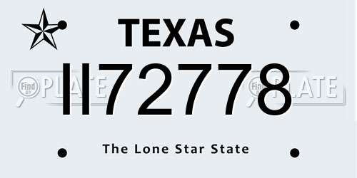 II72778 Texas License Plate