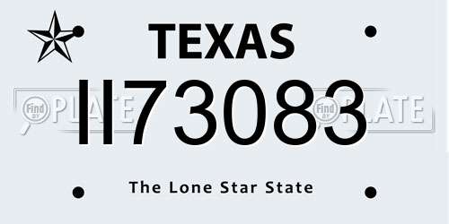 II73083 Texas License Plate