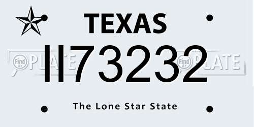 II73232 Texas License Plate
