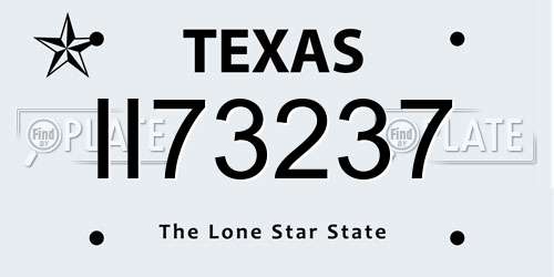 II73237 Texas License Plate