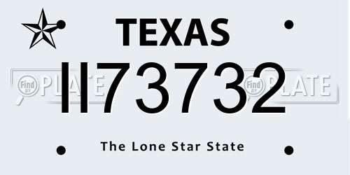 II73732 Texas License Plate