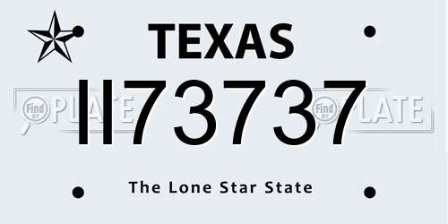 II73737 Texas License Plate