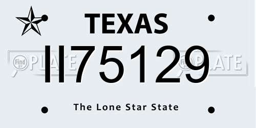II75129 Texas License Plate