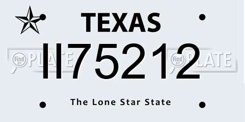 II75212 Texas License Plate