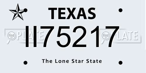 II75217 Texas License Plate