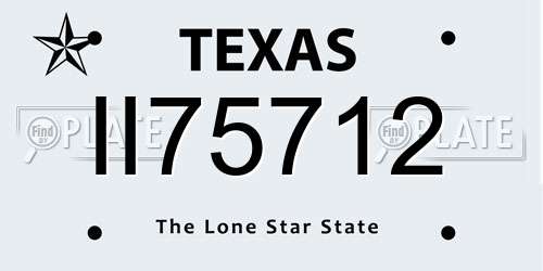 II75712 Texas License Plate