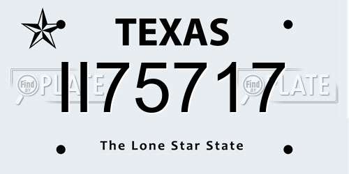 II75717 Texas License Plate