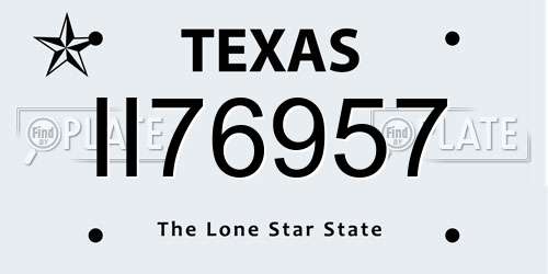 II76957 Texas License Plate