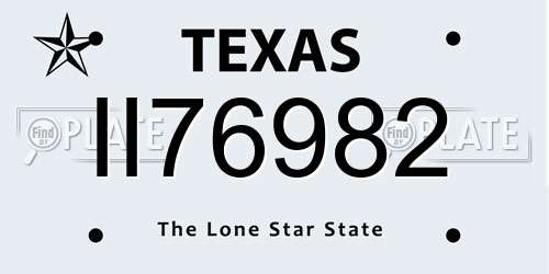 II76982 Texas License Plate