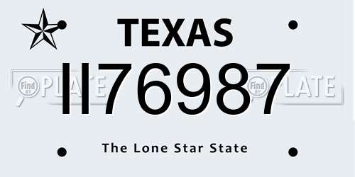 II76987 Texas License Plate