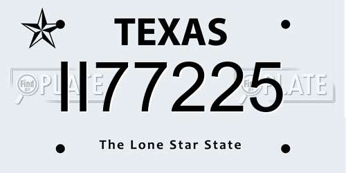 II77225 Texas License Plate