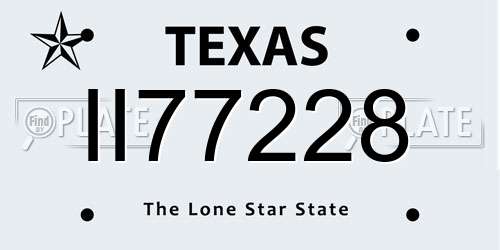 II77228 Texas License Plate