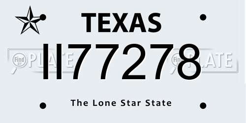 II77278 Texas License Plate