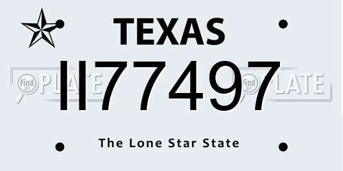 II77497 Texas License Plate