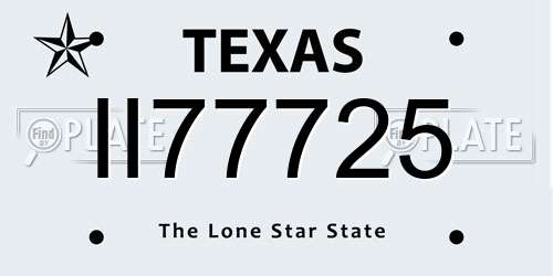 II77725 Texas License Plate