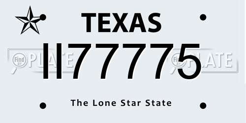 II77775 Texas License Plate