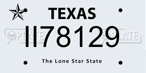 II78129 Texas License Plate