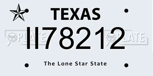 II78212 Texas License Plate