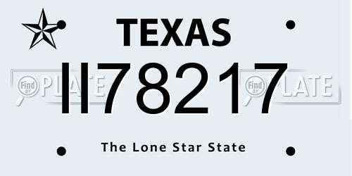 II78217 Texas License Plate