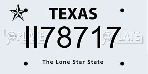 II78717 Texas License Plate
