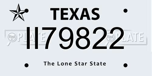 II79822 Texas License Plate