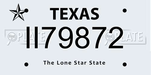 II79872 Texas License Plate